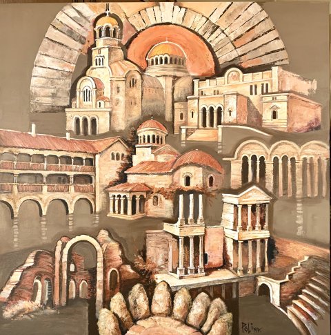 БЪЛГАРИЯ - ВЕК СЛЕД ВЕК, КАМЪК ВЪРХУ КАМЪК, 100х100 см